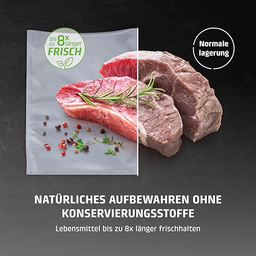 CASO VC10 vacuum sealer - test winner at Stiftung Warentest, vacuum sealer, food remains vacuumed up to 8x longer fresh, 30cm long & stable weld, including 10 professional foil bags