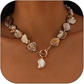 NOVYRA Starfish Shell Necklaces for Women Dainty Statement Shell-shaped starfish Charm Choke Necklace Summer Boho Seashell Necklaces Fashion Beach Jewelry for Women