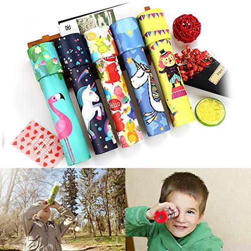 OSOPOLA Kaleidoscope Toy - Paper Tumble Wheel Magic Tin Tube Prism Lens - Educational Toy/Birthday Present/Party Favor for Kids 6Pcs(Random Delivery)