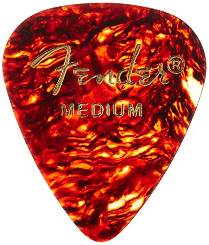Fender Púas clásicas de celuloide para guitarra con forma 351, concha de tortuga, mediano, paquete de 144