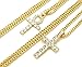 Fashion 21 Egyptian Ankh, Cross Pendant 20,24, 30 inches Chain 2 Necklace Set in Gold Tone (20