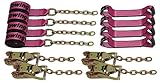 BA Products CURE38-200C 8 pt Rollback Tie Down 14' Straps Storage Bag Pink Breast Cancer Flatbed Tow Truck.Ratchets.USA