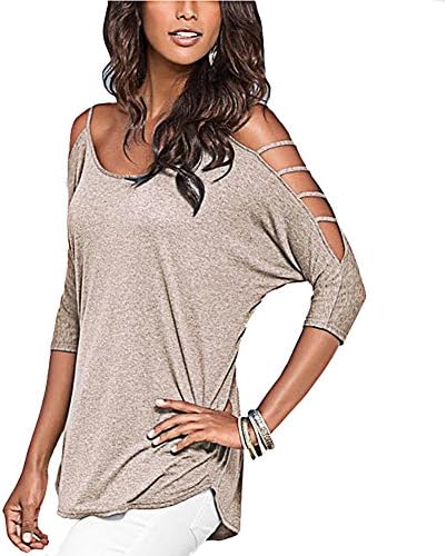 YANXH Women The New Blouses Sling Strapless Sleeve Solid Color Tops T-Shirt, Gray, Asian S (Bust 86CM)