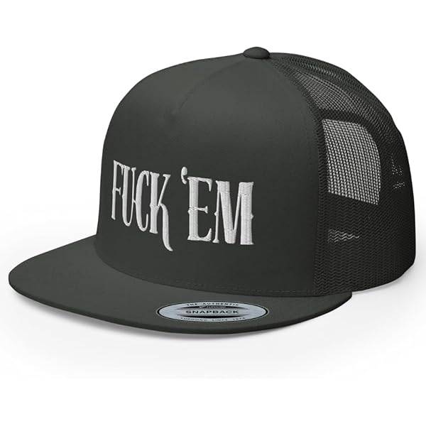 RIVEMUG Fuck Off Premium Funny Trucker Hat Flat Bill High Crown