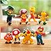 8 Piece Mario Brothers Birthay Cake Topper, Super Mario Bros Action Figures, Mini Super Mario Bros Figures Bundle, 1.5