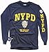 NYPD T-Shirt, Long Sleeve New York City Police Department Screen Printed Shield M Navy