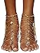 Bienvenu Tassel Barefoot Sandal Wedding Dancing Ankle Bracelet Boho Vintage with Coin, Gold