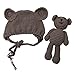 Tangc Newborn Baby Girl Boy Photography Prop Photo Crochet Knit Costume Bear +Hat Set (Brown)
