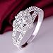 Sankuwen Women's Chic Sterling Silver Crystal Heart Shaped Love Wedding Ring (9)