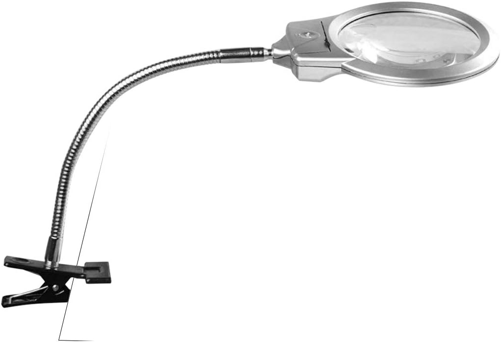 Soriace® Magnifier Clip Light, 2.25X 5X Magnifying Glass Desk Lamp