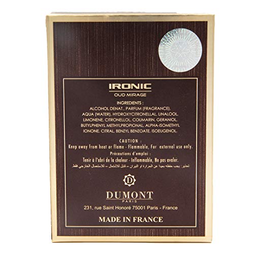 Dumont Ironic Oud Mirage Pour Homme (3.4 Fl. Oz) Eau De Perfum