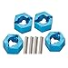 SkyQ 4pcs 1/18 WLtoys Upgrade Parts RC Aluminum Wheel Hex Mount for A949 A959 A969 A979 K929 Blue