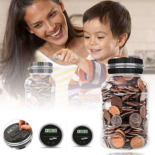 DreamJane Digital Coin Counter Savings Jar, 2.5L Piggy Bank Digital