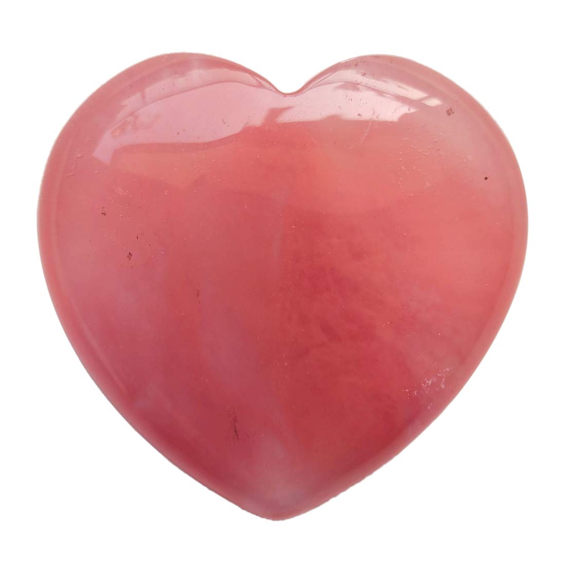 Lovionus89 Synthesis Cherry Quartz Healing Heart Shape Crystal Stone, Polished Semi-Precious Stone for Love, Wellness Positive Energy | Reiki Chakra Meditation (2.17 Inch)