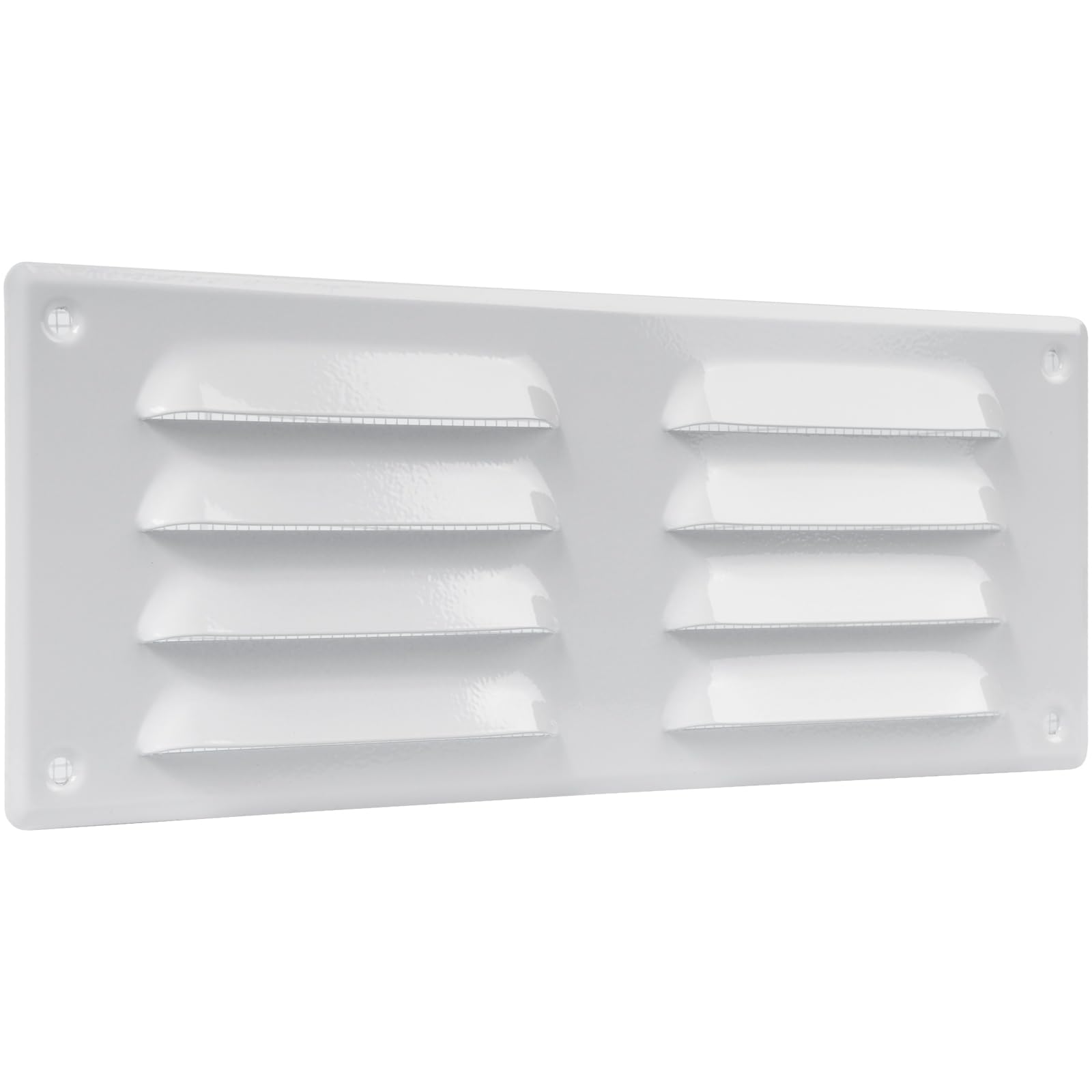 Vent Systems 260 x 105 mm / 10" x 4" Inch White Vent Cover – Galvanised Steel Air Return Louvre Grill with Protective Mesh Screen – HVAC Grille for Wall or Ceiling Register for Home Improvement