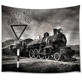 Old Fashioned Steam Locomotive, Kingston New Zealand - Fabric Wall Tapestry Home Decor - 51x60 inches