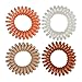 Kitsch Spiral Hair Ties, 4 Count - Waterproof Ponytail Holders for Women & Teens, Stylish Phone Cord Hair Ties & Hair Coils for Girls - Rose, 1.5 inch Diameter
