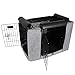 PETSFIT 36 Inch Wire Dog Crate Cover, Double Doors, Mesh Window, Detachable Top and Back Flap, Grey
