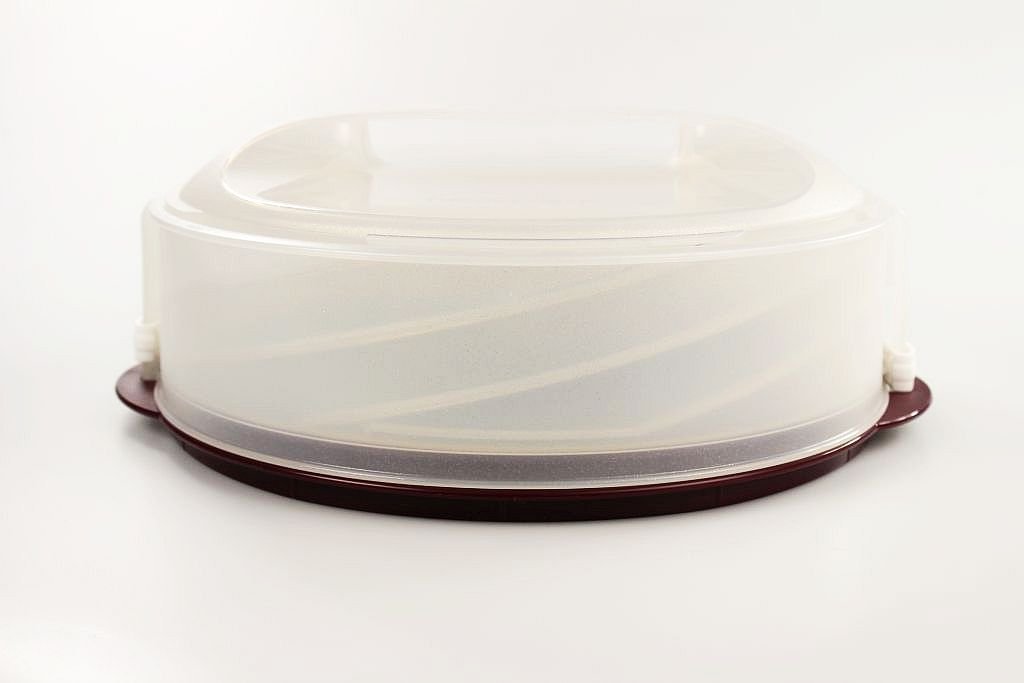 Tupperware Glitter BlackBerry 31.5 cm Round Cake Storage Container with Adjustable Lid