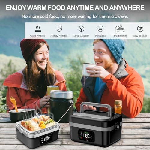 TECKZOON Portable Electric Lunch Box, Rechargeable Self-Warming Wireless Lunch Box, 1L Adult Bento Lunch Boxes with Scheduled Warming, Food Lunch Boxes for On-the-Go Meals