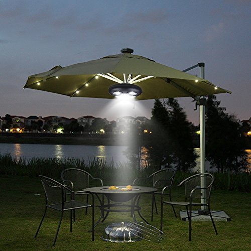 Remote Control Patio Umbrella Light 2 Bright Level Dimming Umbrella Pole Lights 27 LED Night Light Outdoor Camping Lamp Tents Lighting White Light