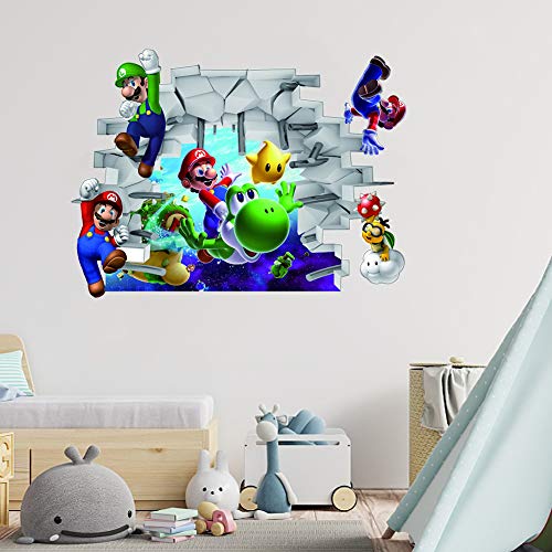 Labeol 3D Super Mario Wall Stickers Mario Bros Decoration Decal Kids
