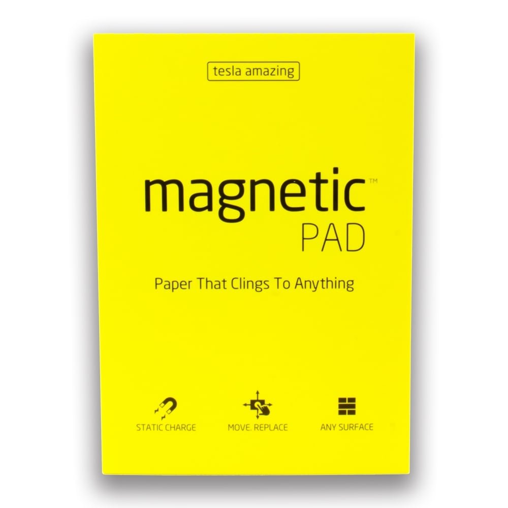 Magnetic Notes Pad Tesla Amazing A3 Size - Yellow, 50 Sheets , Sticks on Any Surface
