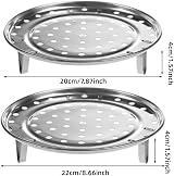 2 Pack Stainless Steel Round Steam Rack 20cm 22cm Steamer Basket view 2