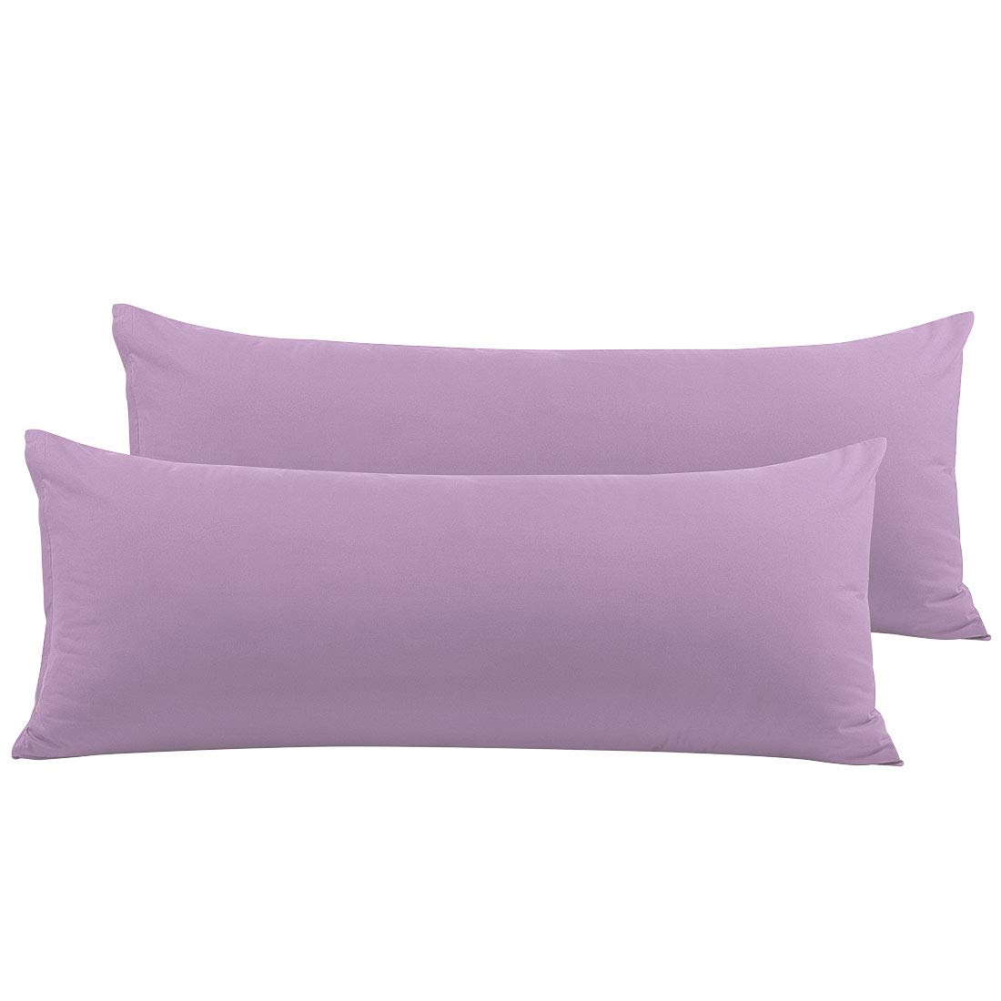 PiccoCasa 2 Packs Body Pillow Cover, Soft 100% Brushed Microfiber Body Pillow Pillowcase, Body Pillow Cases with Zipper Closure for Long Pillows Lavender 50 x 120cm/ 4ft.
