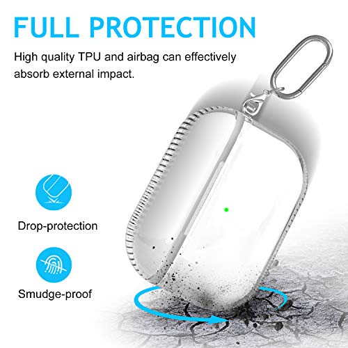 AirPods Pro Case, Facbiny Transparent TPU Cover for AirPods 3 [2019] Airbag Protection and Hingeless Shockproof Scratch-Resistant