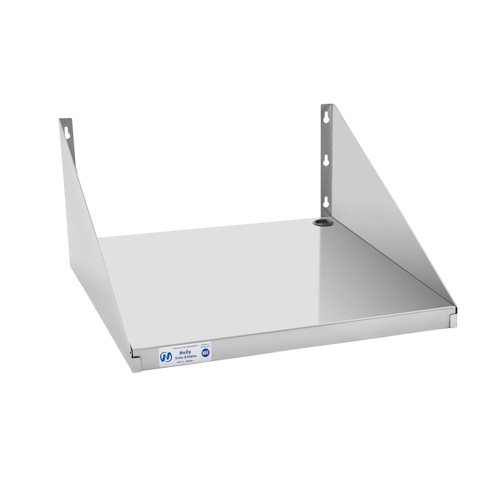Photo 1 of HALLY Stainless Steel Microwave Shelf 24"x24" 200 lb, NSF Commercial Heavy Duty Metal Appliance Wall Mount Floating Shelving for Restaurant, Kitchen, Bar, Home and Hotel