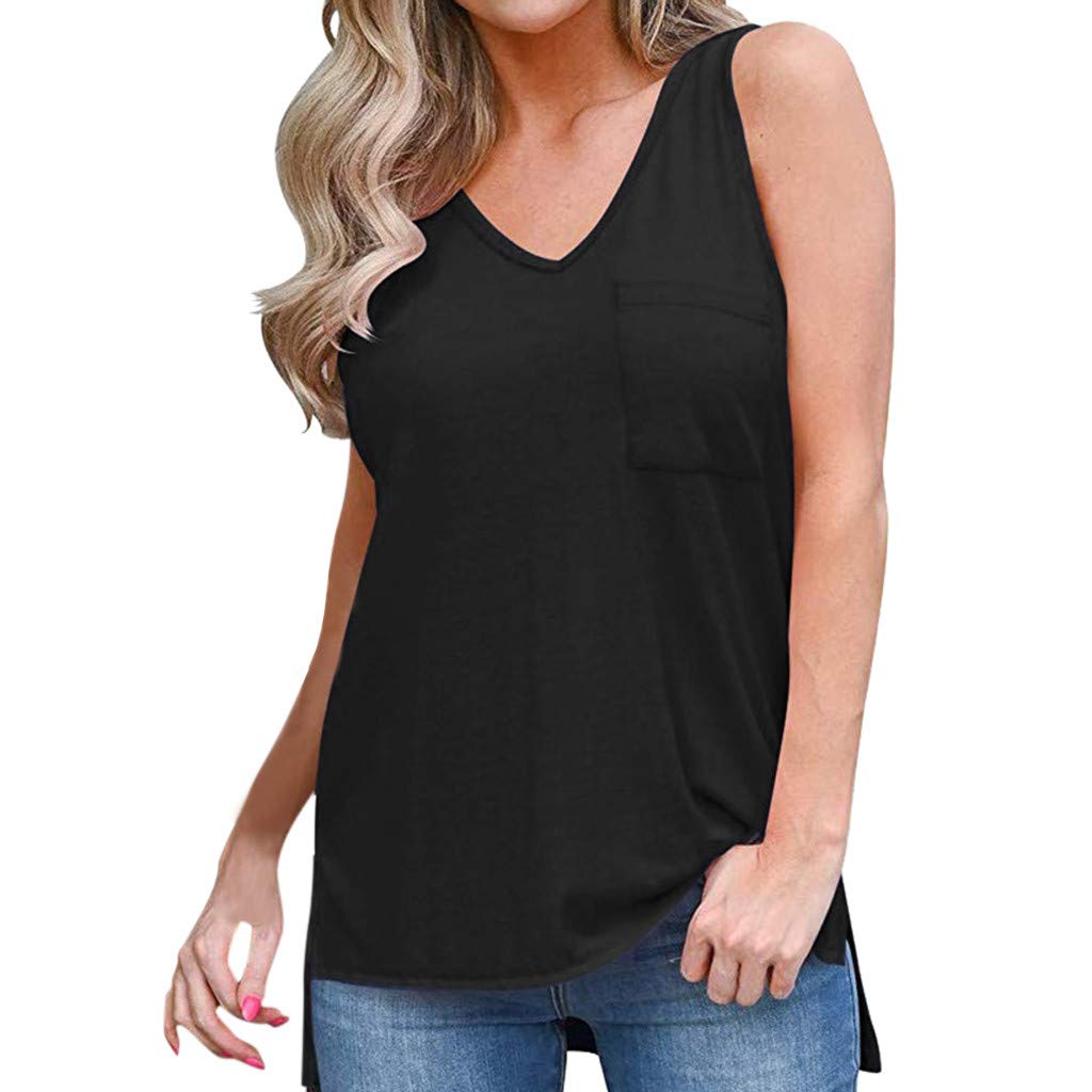 Buy Women Sleeveless TShirt Ladies Summer V Neck Solid