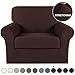 Turquoize 2 Piece Chair Covers Chair Slipcovers for Living Room Armchair Sofa Covers Chair Couch Cover with Arms Washable Furniture Protector for Chairs Feature Thick Jacquard Fabric (Chair, Brown)