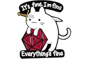 PINPOSNI It's Fine I'm Fine Everything is Fine Funny Cat with Knife Enamel Lapel Pin brooches badges for backpacks