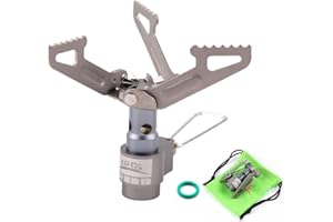 BRS Stove BRS 3000T Portable Titanium Gas Camping Stove Ultralight Outdoor Backpacking Stove only 26g with 1 Extra Backup O-R