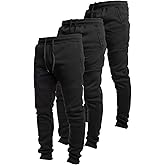 Ultra Performance 3 Pack Fleece Active Tech Joggers for Men, Mens Sweatpants with Zipper Pockets