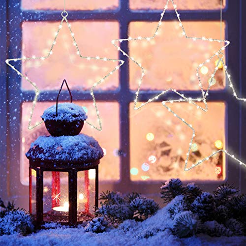 MAOYUE Window Lights 3 Pack Christmas Window Star Lights with Timer