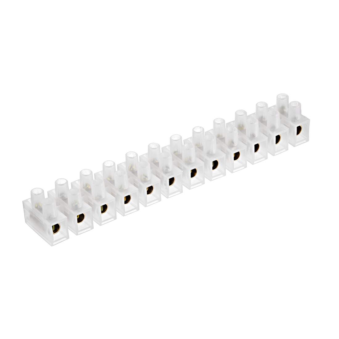 sourcing map Terminal Strip Screw Terminal Barrier Block 60A 12 Position Dual Row Type H Wire Connector