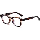 AIEYEZO Retro Blue Light Glasses for Men Women Square Thick Framed Eyeglasses Trendy Vintage Computer Glasses