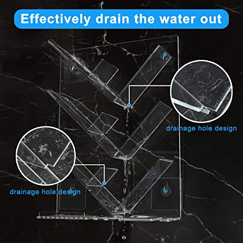 NIUBEE Bathroom Shower Caddy, Acrylic Shower Organizer with Suction Cup