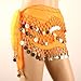 Hip Scarfs for Belly Dancing, 10PCS Belly Scarf for Dancing with 128-Gold Coins, Sequins Bellydance Hip Skirt Scarves Waist Costume Belt Chiffon Dangling Skirts for Girls Women