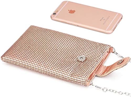 Evening Handbags Clutch Purses for Women Metal mesh Small Crossbody Bag Cell Phone Purse Wallet