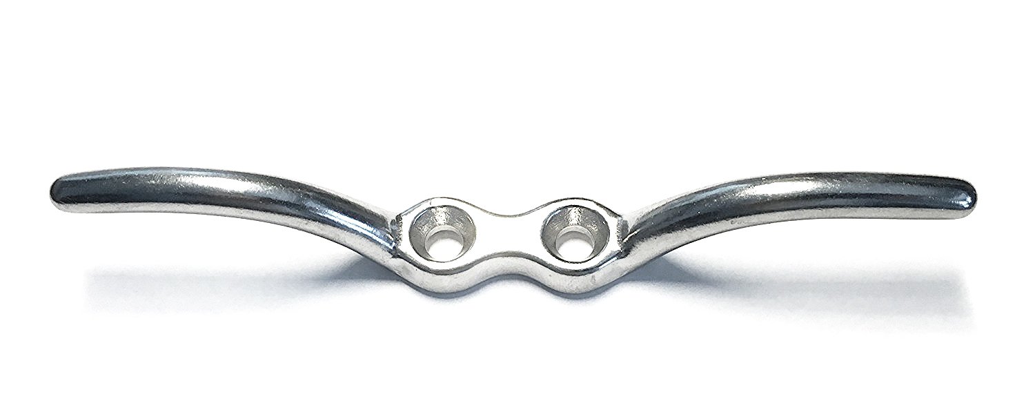 US STAINLESS Stainless Steel 316 Rope Cleat 6" Marine Grade Boat Deck or Flagpole
