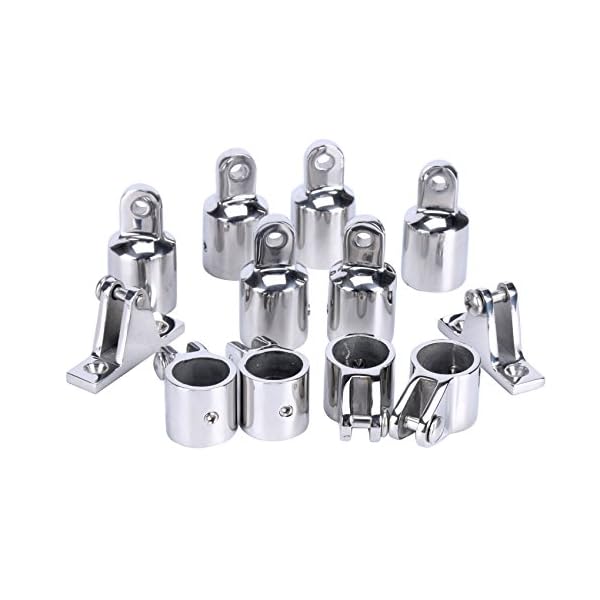 LEANINGTECH 4 PCS Marine Boat Hinge Mount Bimini Top Fitting Hardware