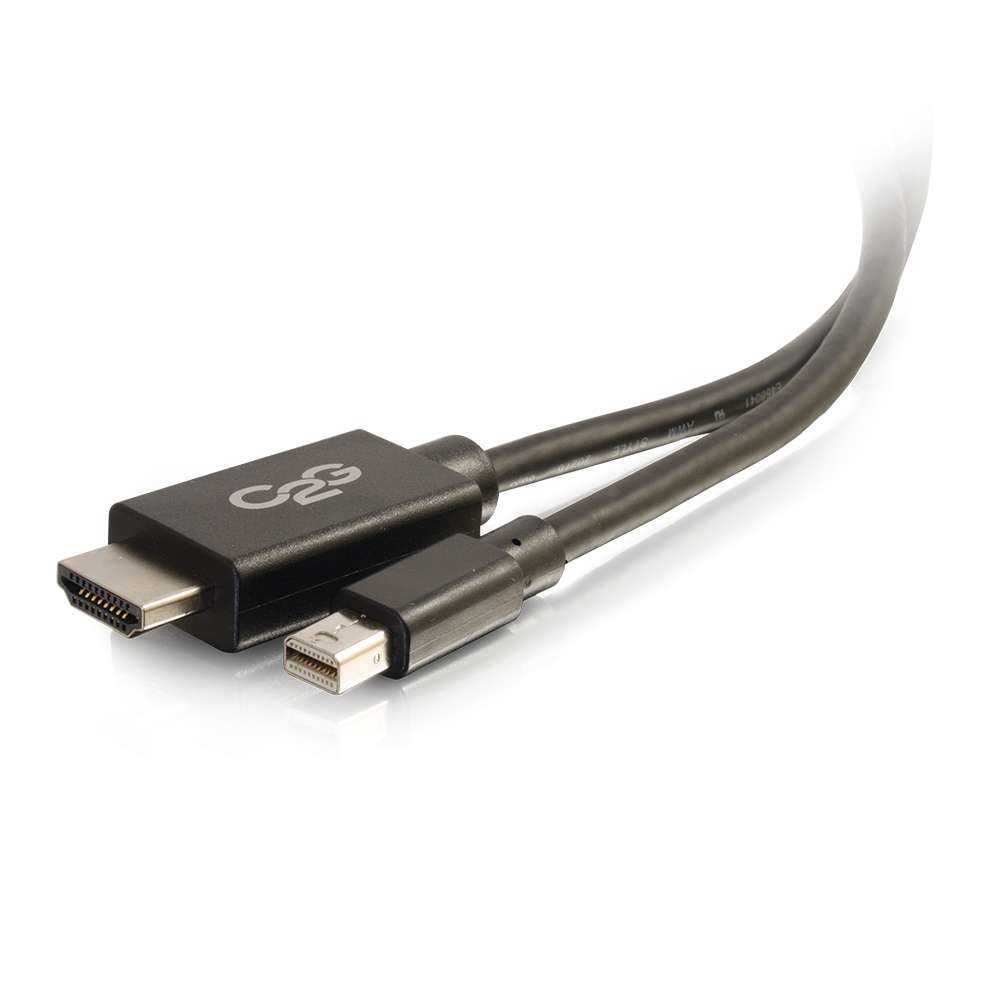 C2G 1M Mini DisplayPort Male to HDMI Male Full HD Audio and Video Cable