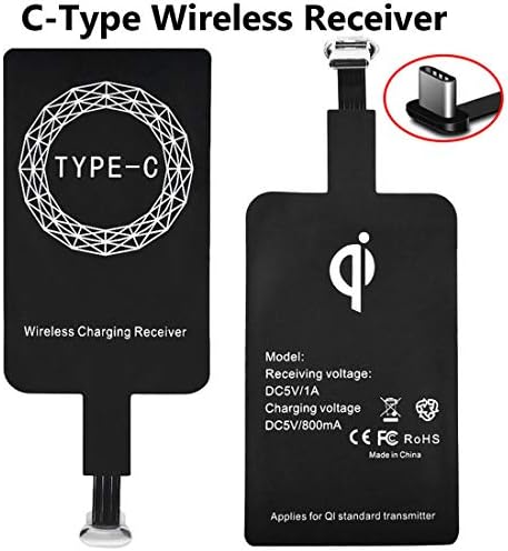 QI Receiver Type C for Google Pixel 2XL-XL-LG V20- LG G5- Motorola G5-G5 plus- G6- G6 plus- HTC 10- Samsung Galaxy A5(2017)-A7(2017)- Qi Wireless Receiver-QI Receiver-Type C Wireless Charging Receiver