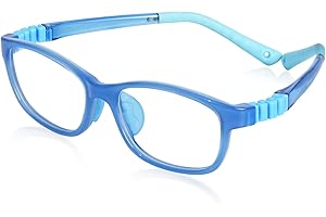 FONHCOO Blue Light Blocking Glasses for Kids, Computer Gaming Glasses for Boys and Girls Age 3-15 (K-Light Blue)