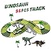 HOMOFY Dinosaurs Toys Race Car Tracks with 96 Pieces Flexible Tracks Set 2 Dinosaurs and Military Vehicles 4 Trees&2 Slopes for Kids Toddlers Toys 1 2 3 4 Years Old Boys&Girls