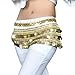 BellyLady Multi-Row Gold Coins Belly Dance Skirt Wrap & Hip Scarf-NavyBlue