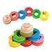 rolimate Educational Preschool Wooden Shape Color Recognition Geometric Board Block Stack Sort Chunky Puzzle Toys, Birthday Gift Toy for age 3 4 5 Years Old and Up Kid Children Baby Toddler Boy Girl
